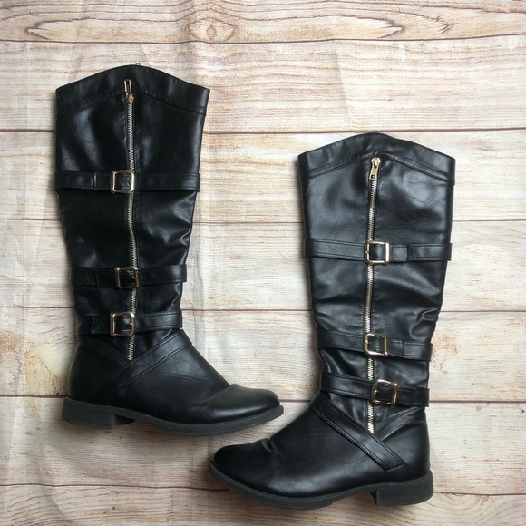 Twisted Shoes - Twisted Black/Gold boots‎